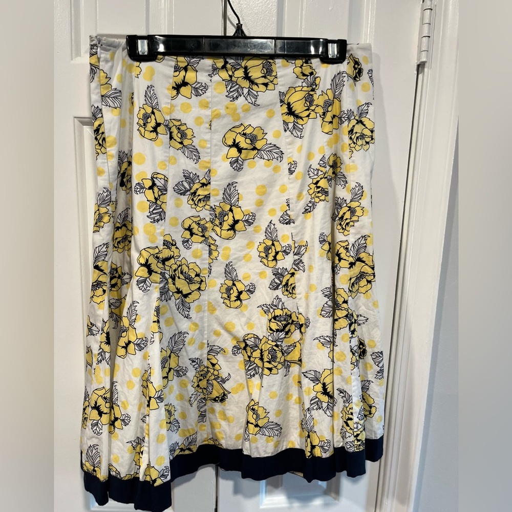 100% cotton Floral Yellow and White Women's Skirt